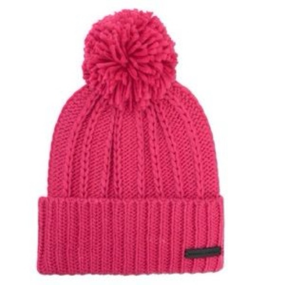 ‼️RARE‼️?REBECCA MINKOFF??NWT?Ribbed Beanie w Poof in Pink main image 6